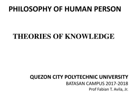 PHILOSOPHY OF HUMAN PERSON