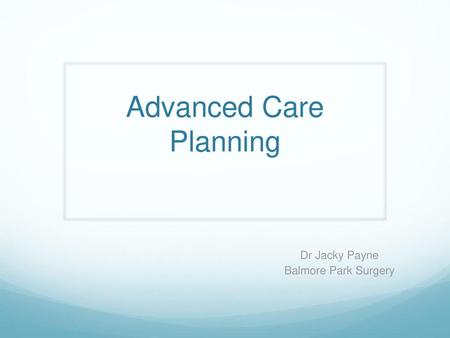 Advanced Care Planning