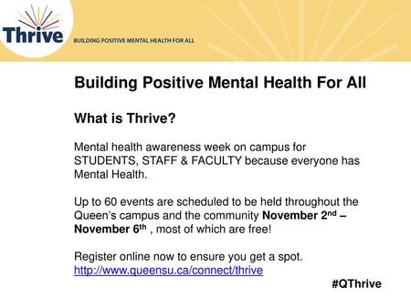 Building Positive Mental Health For All