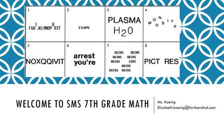 Welcome to SMS 7th Grade math