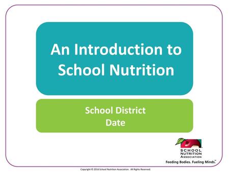 An Introduction to School Nutrition