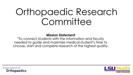 Orthopaedic Research Committee