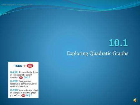 Exploring Quadratic Graphs