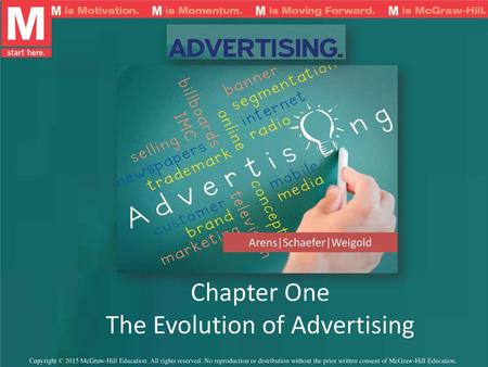 Chapter One The Evolution of Advertising