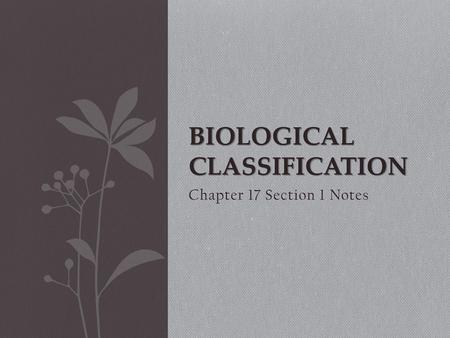 Biological Classification