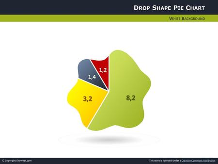 Drop Shape Pie Chart White Background.