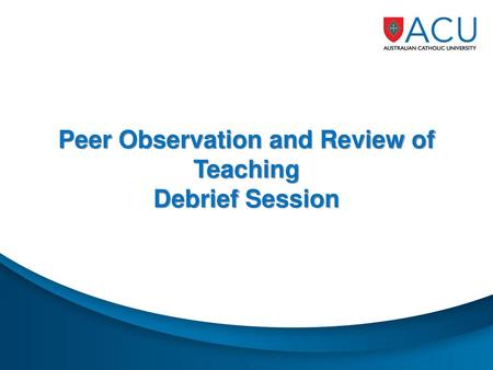 Peer Observation and Review of Teaching