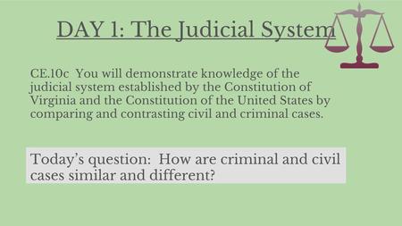 DAY 1: The Judicial System