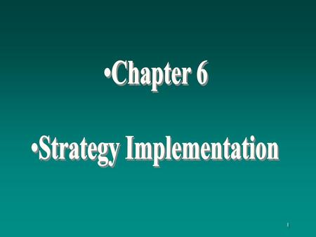 Strategy Implementation