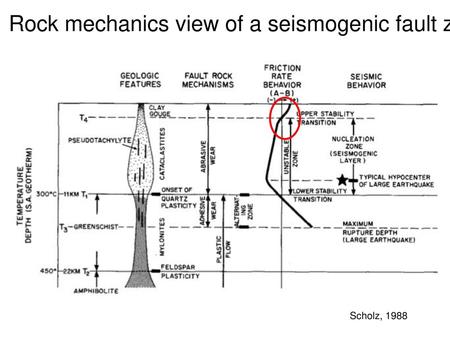 Rock mechanics view of a seismogenic fault zone