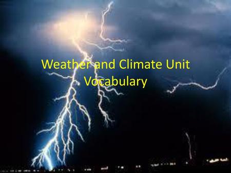 Weather and Climate Unit Vocabulary