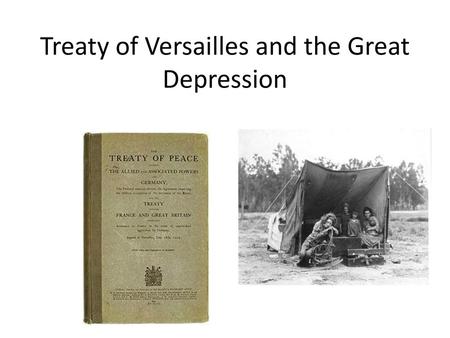 Treaty of Versailles and the Great Depression