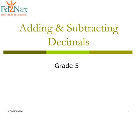 Adding & Subtracting Decimals