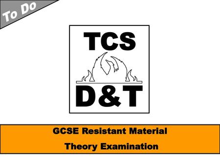 GCSE Resistant Material