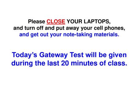 Please CLOSE YOUR LAPTOPS,