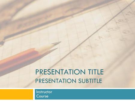 Presentation Title Presentation Subtitle