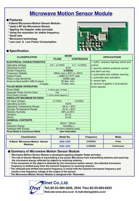 Microwave Motion Sensor Module