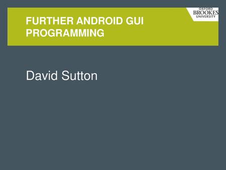 Further android gui programming