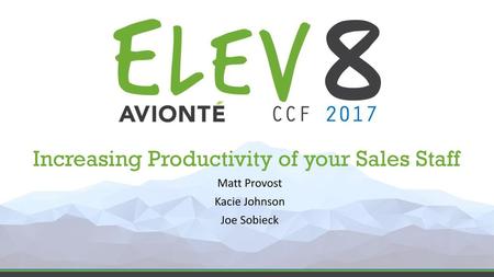 Increasing Productivity of your Sales Staff