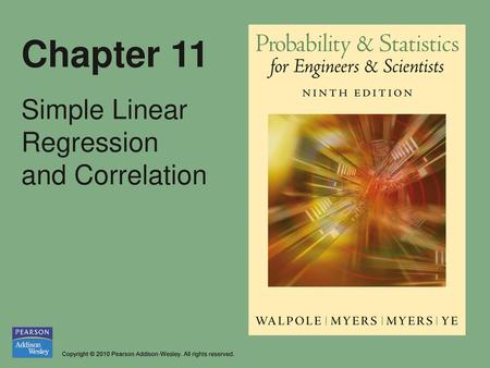 Chapter 11 Simple Linear Regression and Correlation.