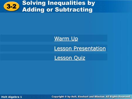 Solving Inequalities by Adding or Subtracting