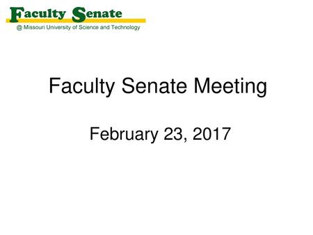 Faculty Senate Meeting February 23, 2017