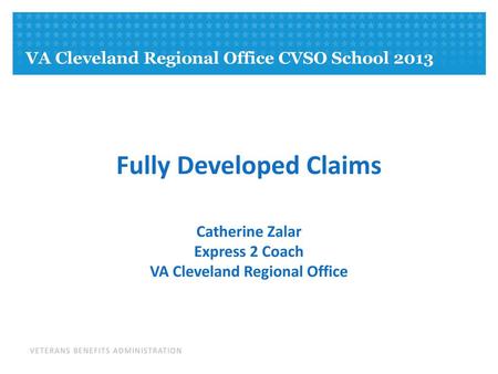 VA Cleveland Regional Office CVSO School 2013