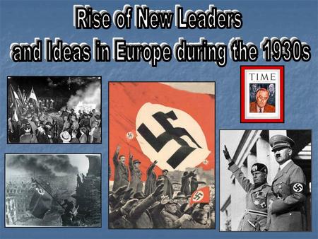 and Ideas in Europe during the 1930s