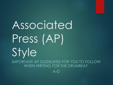 Associated Press (AP) Style