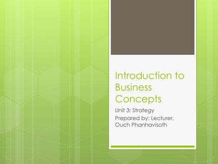 Introduction to Business Concepts