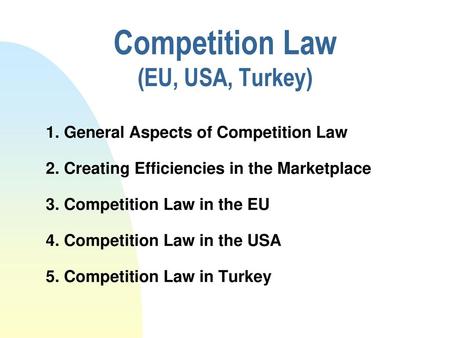 Competition Law (EU, USA, Turkey)