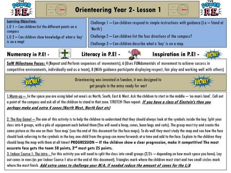 Orienteering Year 2- Lesson 1