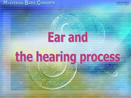 Ear and the hearing process.