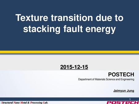 Texture transition due to stacking fault energy