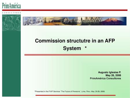 Commission structutre in an AFP System *