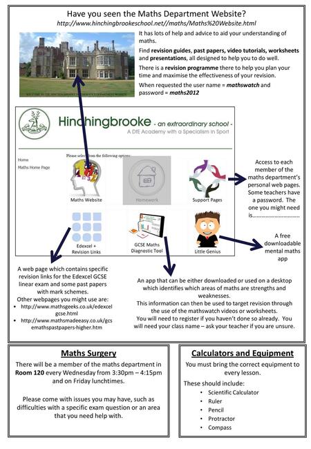 Calculators and Equipment