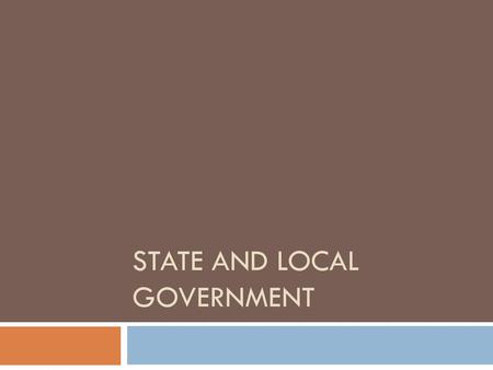 State and Local Government