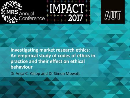 Dr Anca C. Yallop and Dr Simon Mowatt