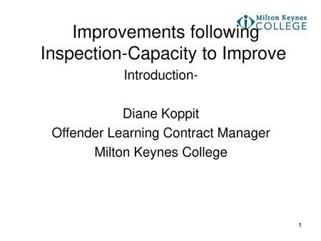 Improvements following Inspection-Capacity to Improve