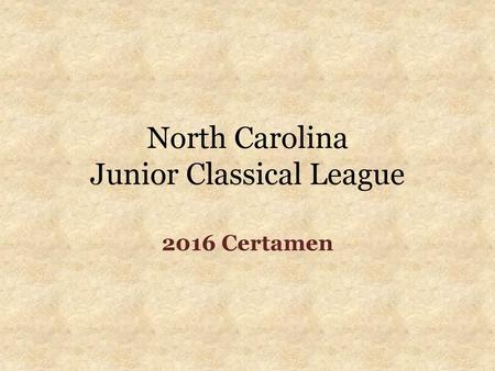 North Carolina Junior Classical League