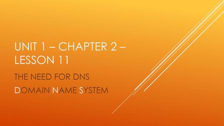 THE NEED FOR DNS DOMAIN NAME SYSTEM