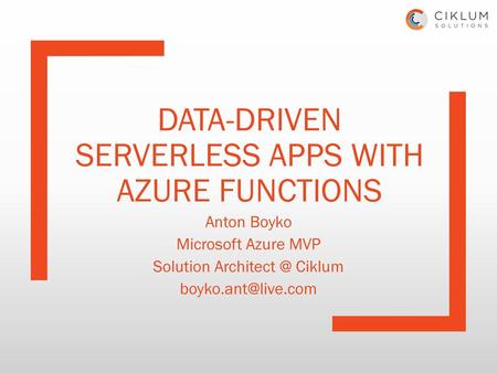 Data-driven serverless apps with Azure functions