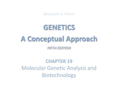 Molecular Genetic Analysis and Biotechnology