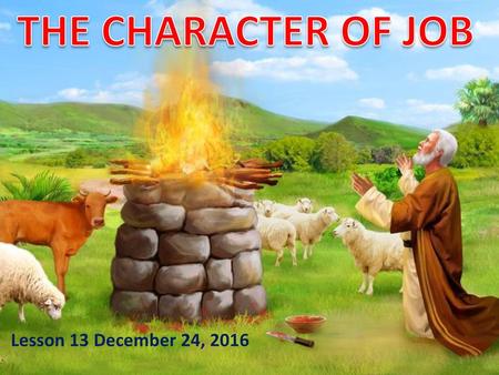 THE CHARACTER OF JOB Lesson 13 December 24, 2016.