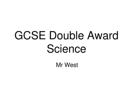 GCSE Double Award Science