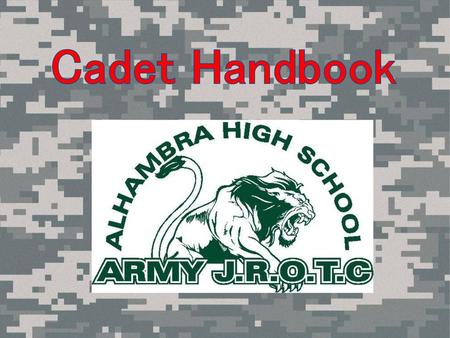 Cadet Handbook.