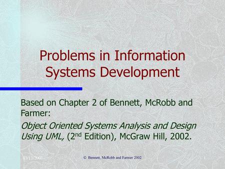 Problems in Information Systems Development