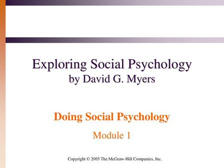 Doing Social Psychology