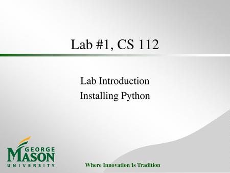 Lab Introduction Installing Python