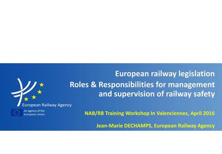 NAB/RB Training Workshop In Valenciennes, April 2016